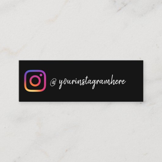 ブラック Instagram フォロー スキニー名刺 (正面)