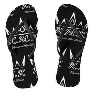 ブラック K.M.K. フリップフロップのペア ビーチサンダル