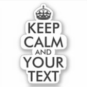 ブラック Keep Calmとあなたのテキスト シール (正面)