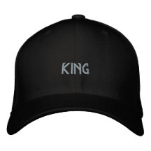 ブラック KING 名前 プリント フレックスフィット ウール トラッカー キャップ