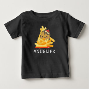 ブラック#Nuglifeチキンナゲットとフライドポテト ベビーTシャツ