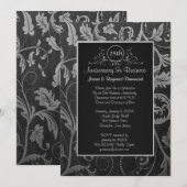 ブラック – Silver Damask 25周年記念 招待状 (正面/裏面)