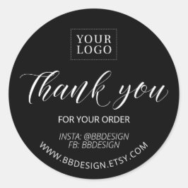 ブラック | Small Businessパッケージステッカー ラウンドシール