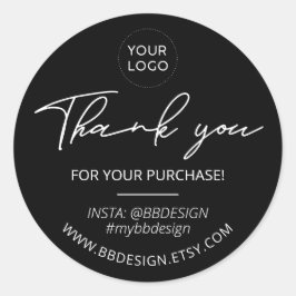 ブラック | Small Businessパッケージステッカー ラウンドシール