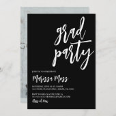 ブラック&whileグラードパーティの招待状 招待状 (正面/裏面)