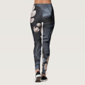 ブラックAiフローラレギンス | ヨーガエレガントスタイリッシュー レギンス (裏面)