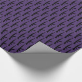 ブラックAK-47武器アサルトライフル銃、ダークパープル ラッピングペーパー (角)