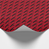 ブラックAK-47武器アサルトライフル銃、ダークレッド ラッピングペーパー (角)