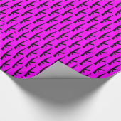 ブラックAK-47武器アサルトライフル銃、ピンク ラッピングペーパー (角)