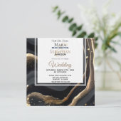 ～ブラックAR66 RSVPアゲートマーブルQR 結婚s 招待状 (スタンド正面)