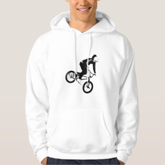 ブラックBMXライダーグラフィックTシャツ/フード付きスウェットシャツ パーカ