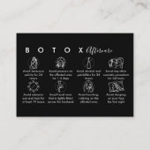 ブラックBotoxアフターケアの指示ありがとう 名刺 (裏面)