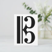 ブラックCクレフ、 音符記号 ポストカード (スタンド正面)