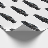 ブラックC8コルベット車の手描きスケッチ ラッピングペーパー (角)