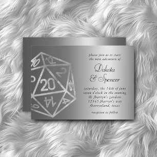 ブラックD20クリット   RPGテーブルトップファンタジーサイコロ結婚 招待状