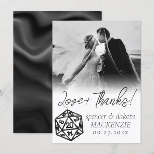 ブラックD20クリット   Tabletop Gamerのサイコロ結婚の写真 サンキューカード