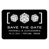 ブラックD20サイコロゲーマー日付磁石を保存 マグネット (横)