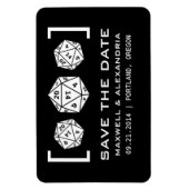ブラックD20サイコロゲーマー日付磁石を保存 マグネット (縦)