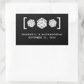 ブラックD20サイコロゲーマー結婚式用シール 長方形シール (バッグ)