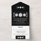 ブラックD20サイコロズのゲーマーオールインワンウェディング招待 オールインワン招待状 (内側)