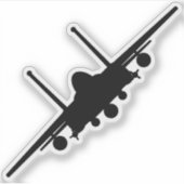 ブラックF-15Eストライクイーグルフロントビューシルエット シール (正面)