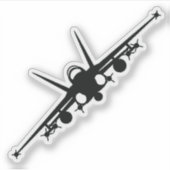 ブラックF/A-18Cフロントビューシルエット シール (正面)