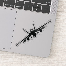 ブラックF/A-18Cフロントビューシルエット シール