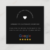 ブラックGoogleレビューカスタムビジネスロゴQRコード スクエア名刺 (正面)
