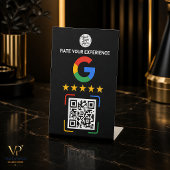 ブラックGoogleレビュー台座スタンド カスタムQRサイン 台座サイン
