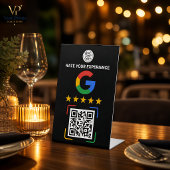 ブラックGoogleレビュー台座スタンド カスタムQRサイン 台座サイン