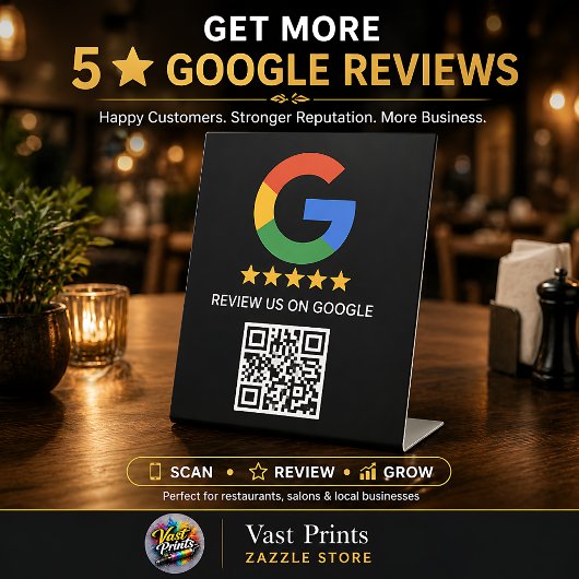 ブラックGoogleレビューQRコード台座看板 台座サイン