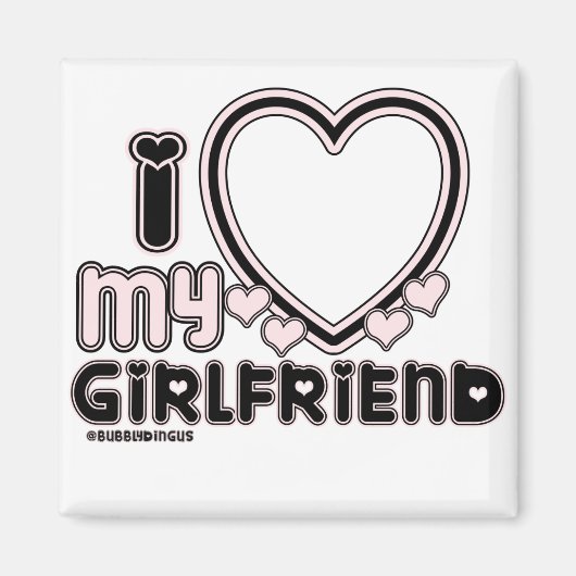 ブラックi love 1 マグネット (正面)