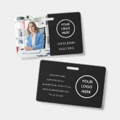 ブラックIDカード会社の従業員バッジモダン バッジ (Front & Back)