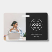 ブラックIDカード |モダン会社社員 バッジ (正面)