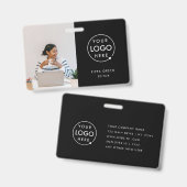 ブラックIDカード |モダン会社社員 バッジ (正面＆裏面)