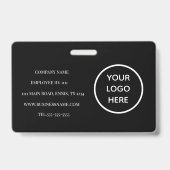ブラックIDカード 企業用 現代的なデザイン バッジ (裏面)