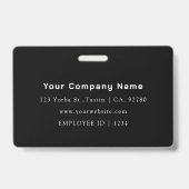 ブラックIDカード | 現代的でミニマルな会社員 バッジ (裏面)