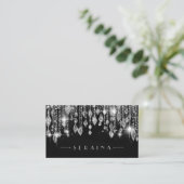 ブラックID1035のBoho Gemsシルバー 名刺 (スタンド正面)