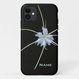 ブラックiPhoneケースの白いユリ iPhone 11 ケース