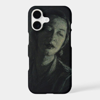 ブラックiPhoneケースの白い炭素の女性