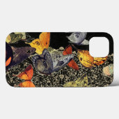 ブラックiPhoneケース蝶とレースデザイン Case-Mate iPhoneケース (裏面 (横))