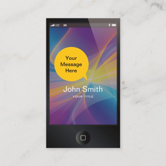 ブラックiPhone好みの名刺 名刺 (正面)