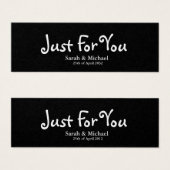 ブラック'Just For You'結婚式の引き出物ギフトラベル (正面&裏面)