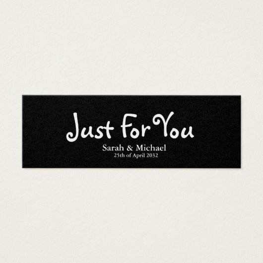 ブラック'Just For You'結婚式の引き出物ギフトラベル (正面)