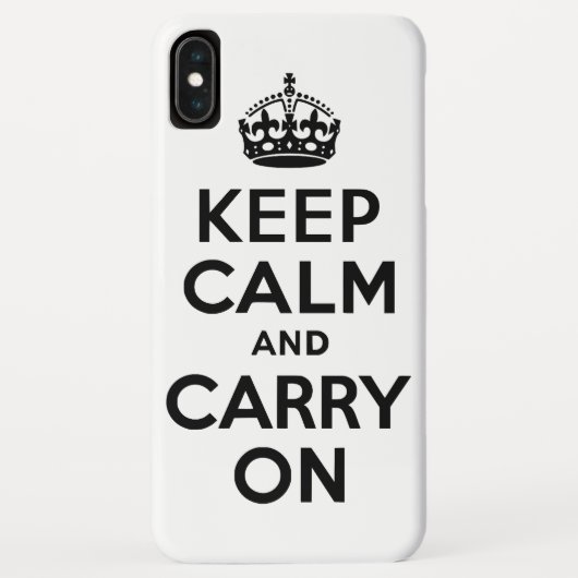 ブラックKeep Calm and Carry Onケース – マテ型ケース Case-Mate iPhoneケース (裏面)