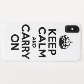 ブラックKeep Calm and Carry Onケース – マテ型ケース Case-Mate iPhoneケース (裏面(横))
