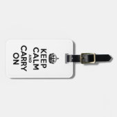 ブラックKeep Calm and Carry Onラゲッジタグ ラゲッジタグ (正面横)