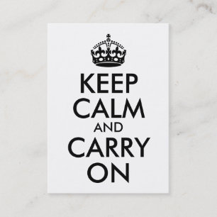 ブラックKeep Calm and Carry On 名刺