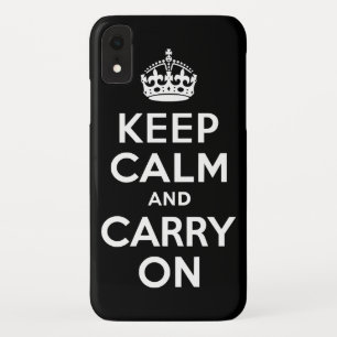 ブラックKeep Calm and Carry On iPhone XRケース