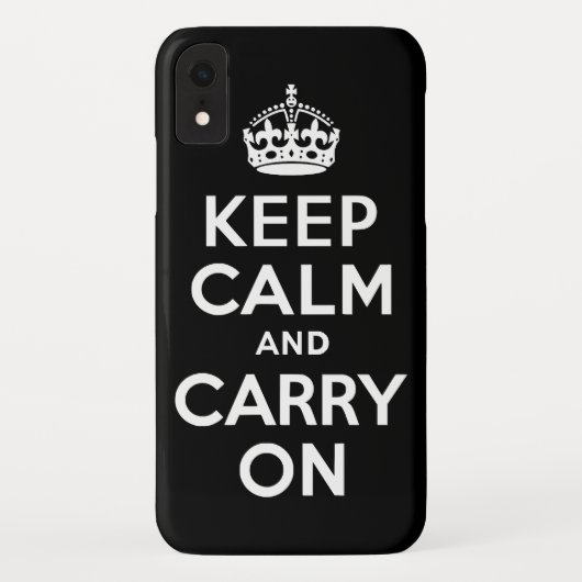 ブラックKeep Calm and Carry On Case-Mate iPhoneケース (裏面)